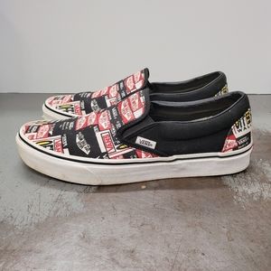 Vans Classic Slip On (Label Mix) Men's Size 9 Women's 10.5 Black/White